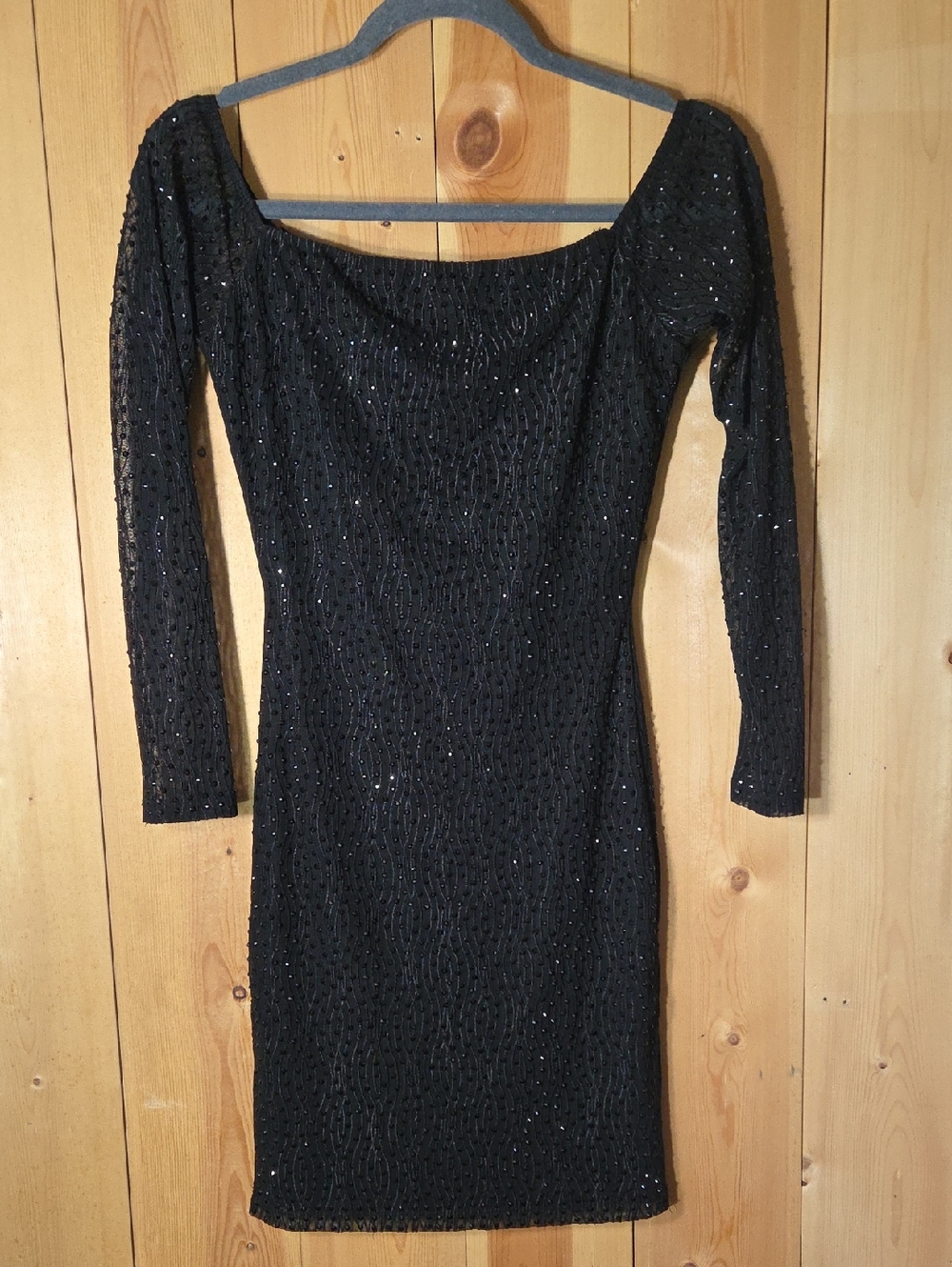 Windsor Black Sheer Sleeve Bodycon Dress